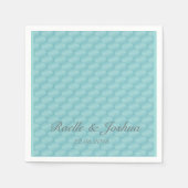 シックエレガントなティール(緑がかった色)シルバーズ結婚ナプキン スタンダードカクテルナプキン (正面)