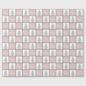 シックエレガントなピンクのクリスマスパターン ラッピングペーパー (フラット)