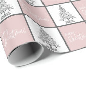 シックエレガントなピンクのクリスマスパターン ラッピングペーパー (ロールコーナー)