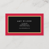 シックエレガントなピンクのフローラメイクアップアーティスト 名刺 (裏面)