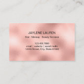 シックエレガントなピンクの金ゴールド蝶まばたき 名刺 (裏面)