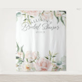 シックエレガントなピンクフローラブライダルシャワー背景 タペストリー (正面)