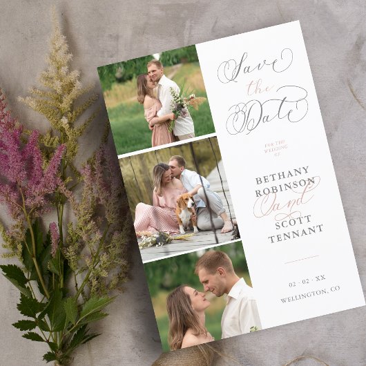 シックエレガントなピンク3枚の写真が洗練さ結婚れた