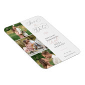 シックエレガントなピンク3枚の写真が洗練さ結婚れた マグネット (右側)