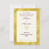 シックエレガントなフェイク金ゴールドカスタム結婚式 招待状 (正面)