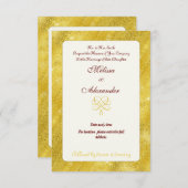 シックエレガントなフェイク金ゴールドカスタム結婚式 招待状 (正面/裏面)