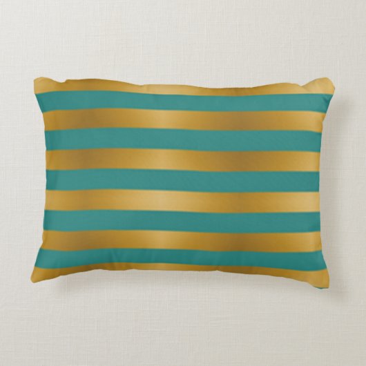 シックエレガントなフェイク金ゴールドキラキラした唇のストライプ アクセントクッション (裏面)