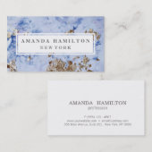 シックエレガントなフェイク金ゴールドブルー大理石プロフェッショナル 名刺 (正面/裏面)