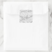 シックエレガントなホワイトグレーの銀グリッター大理石 スクエアシール (バッグ)