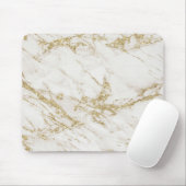 シックエレガントなホワイトグレー金ゴールドグリッター大理石 マウスパッド (マウス)