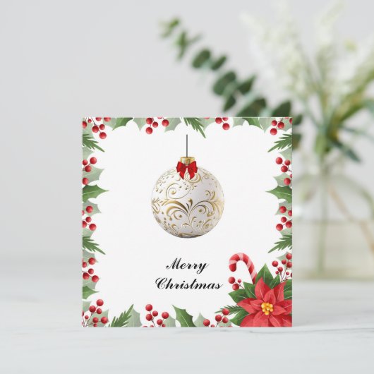 シックエレガントなメモダンリーカラフルスのクリスマスボール シーズンカード (スタンド正面)