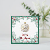 シックエレガントなメ素朴リーカラフルスのクリスマスボール シーズンカード (スタンド正面)