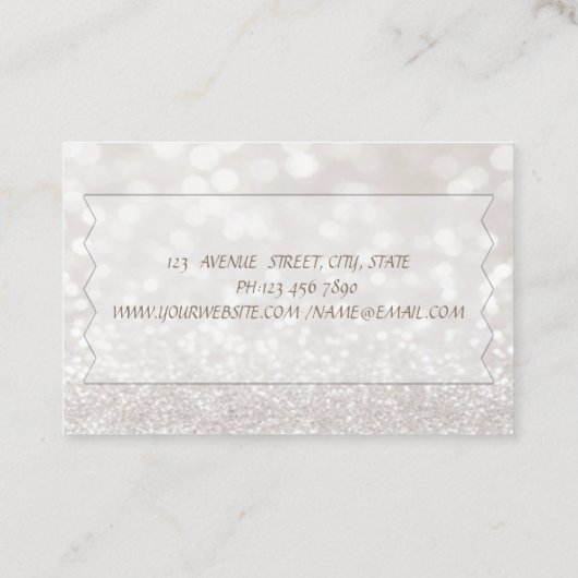 シックエレガントなモダンきらびやかな《写真》ぼけ味、ハイヒール 名刺 (裏面)