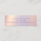 シックエレガントなモダングリッターまばたき、メイクアップ スキニー名刺 (裏面)