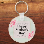 シックエレガントなモダンフローラハッピーマザーズデイ キーホルダー (正面)