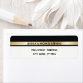 シックエレガントなモダン白黒と金ゴールド結婚ズ ラベル (インサイチュ)