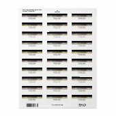 シックエレガントなモダン白黒と金ゴールド結婚ズ ラベル (フルシート)