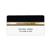 シックエレガントなモダン白黒と金ゴールド結婚ズ ラベル (正面)