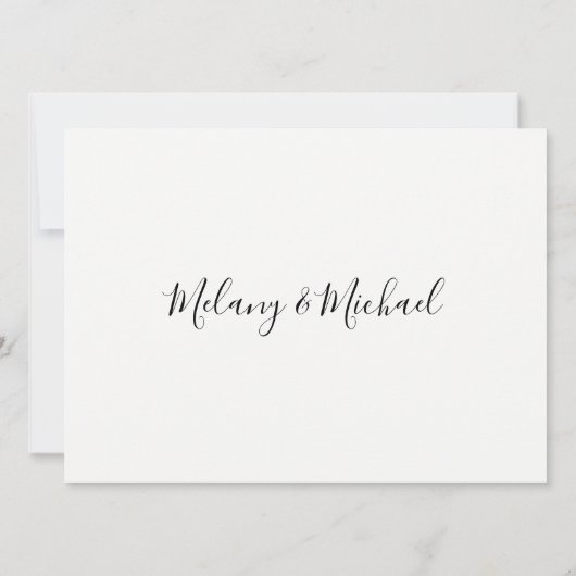 シックエレガントなモダン白黒と金ゴールド結婚ズ 招待状 (裏面)