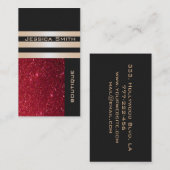 シックエレガントなラグジュアリーコンテンポラリーな赤い輝き 名刺 (正面/裏面)