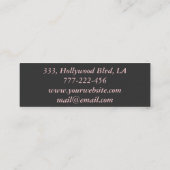 シックエレガントなラグジュアリーコンテンポラリーヒョウの輝き スキニー名刺 (裏面)