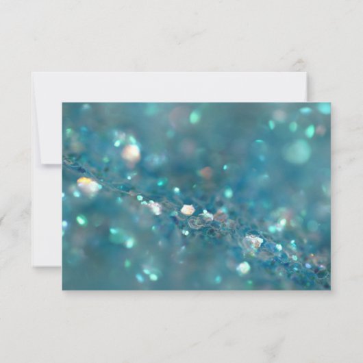 シックエレガントな上品なブルーグリッターウェディングRSVPカード 出欠カード (裏面)