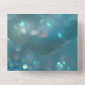 シックエレガントな上品なブルーグリッター結婚ズ・オールインオン オールインワン招待状 (裏面)