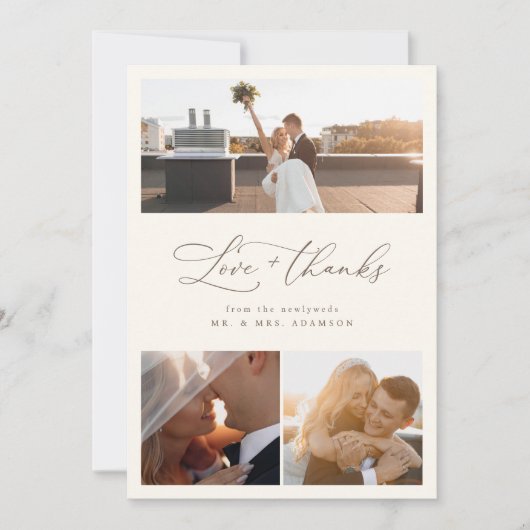 シックエレガントな冬のウェディングスクリプトありがとう サンキューカード (正面)