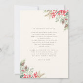 シックエレガントな冬のウェディングスクリプトありがとう サンキューカード (裏面)