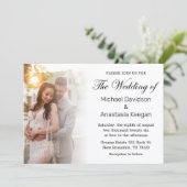シックエレガントな台本の結婚式の写真 招待状 (スタンド正面)