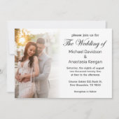 シックエレガントな台本の結婚式の写真 招待状 (正面)