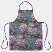 シックエレガントな埃っぽい紫のボホ水色フローラ エプロン (正面)