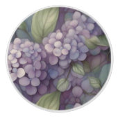 シックエレガントな埃っぽい紫のボホ水色フローラ セラミックノブ (正面)