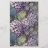 シックエレガントな埃っぽい紫のボホ水色フローラ 便箋 (裏面)