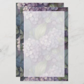 シックエレガントな埃っぽい紫のボホ水色フローラ 便箋 (正面/裏面)