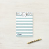 シックエレガントな夏の貝殻モノグラストライプム ポストイット (デスク上)