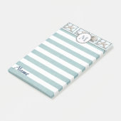 シックエレガントな夏の貝殻モノグラストライプム ポストイット (アングル)