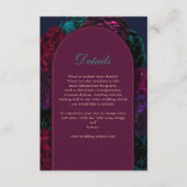 シックエレガントな宝石トーンフローラ結婚の詳細 エンクロージャーカード (正面)