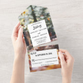 シックエレガントな春秋結婚フローラのオールインワン オールインワン招待状 (貼ってはがせる)