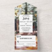 シックエレガントな春秋結婚フローラのオールインワン オールインワン招待状 (内側)