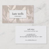 シックエレガントな暖かいシルバー離れインテリアデザイナー 名刺 (正面/裏面)