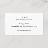 シックエレガントな暖かいシルバー離れインテリアデザイナー 名刺 (裏面)