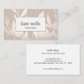 シックエレガントな暖かいシルバー離れインテリアデザイナー 名刺 (正面/裏面)