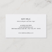 シックエレガントな暖かいシルバー離れインテリアデザイナー 名刺 (裏面)