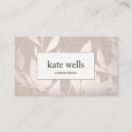 シックエレガントな暖かいシルバー離れインテリアデザイナー 名刺