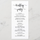 シックエレガントな書結婚跡の儀式 プログラム (裏面)