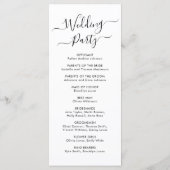 シックエレガントな書結婚跡の儀式 プログラム (裏面)