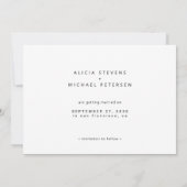 シックエレガントな書道台本の写真結婚写真 セーブザデート (裏面)