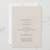 シックエレガントな水カラービーチオールインワン結婚ズ 招待状 (裏面)