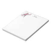 シックエレガントな水彩鳥ピンクの金ゴールドフローラ ノートパッド (回転)